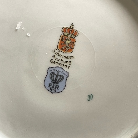 Set of 2 Schumann Arzberg dessert fruit plates vintage Gold Rimmed - Picture 9 of 9